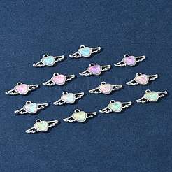 14 Stück 7 Farben Rack-Plating-Legierung Strass-Anhänger&nbsp;FIND-FS0003-19