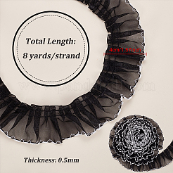 8 Yard plissierter Spitzenbesatz aus Polyester&nbsp;OCOR-WH0080-87B