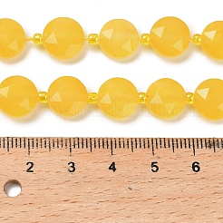 Gefärbt natürlichen weißen Jade Perlen Stränge&nbsp;G-C116-A181-01A