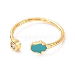 Hamsa main / main de miriam bagues de manchette dorées pour femmes&nbsp;KK-G404-14