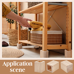 Pieds de meubles en bois carrés&nbsp;AJEW-WH0661-19B