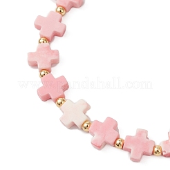 Braccialetti elastici con perline tinte in corallo sintetico per uomo e donna&nbsp;BJEW-JB12145-02