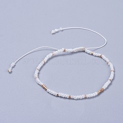 Bracelets de perles tressées en fil de nylon ajustable&nbsp;BJEW-JB04374