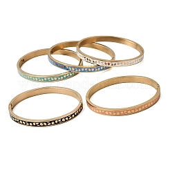 Bracciali in acciaio inossidabile smaltato 304&nbsp;BJEW-D408-32G