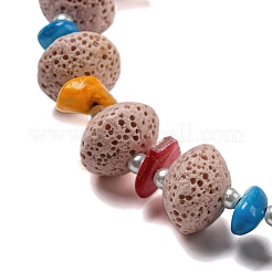 Pierre de lave teinte avec coquillages&nbsp;NJEW-Z031-01A