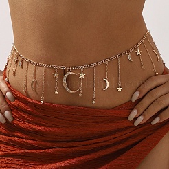Mondstern Eisen Kristall Strass Quaste Taille Bauchketten für Frauen&nbsp;FS-WGB2333-01