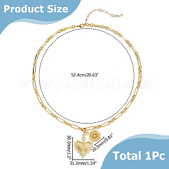 Collane con catena a maglie con ciondolo a forma di cuore con micro pavé di zirconi cubici trasparenti in ottone&nbsp;NJEW-HS00021