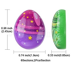 12 Stück 6 Farben Ostern Cartoon undurchsichtige Harz-Cabochons&nbsp;RESI-FS0001-56