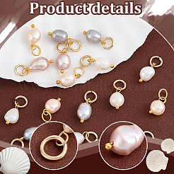 16 pz 4 pendenti di perle d'acqua dolce naturali di {2} colori&nbsp;PALLOY-PH01737