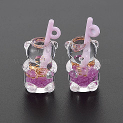 Pendentifs en résine transparente imitation bubble tea&nbsp;LS-RESI-T052-04D