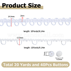 Elastisches Spitzenband aus Polyester mit Knopf und Schleife&nbsp;OCOR-HS0001-13B