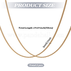 2 collier chaîne punk en acier inoxydable pour hommes&nbsp;NJEW-LP0001-15G