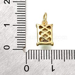 Charms in vetro di ottone&nbsp;KK-V011-36G-A