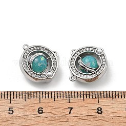 Dijes giratorios de latón con micropavé de circonitas cúbicas y resina&nbsp;KK-B129-21P