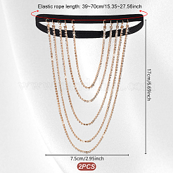Oberschenkelkette aus Quaste und Kristall-Strass für Damen&nbsp;AJEW-WH0554-38A