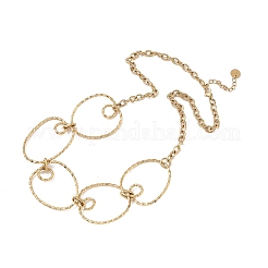 304 Edelstahl strukturierte Ringglieder-Halsketten für Damen&nbsp;NJEW-L467-05G