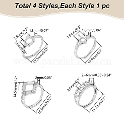 4 Stück 4 einstellbare Messing-Pad-Ring-Einstellungen&nbsp;KK-WR0001-15