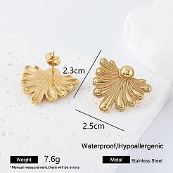 Orecchini a lobo da donna a forma di fiore a ventaglio in acciaio inossidabile 304&nbsp;CO6863