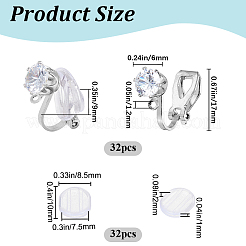 32 stück messing clip-on ohrring Zubehör&nbsp;KK-SP0001-26P
