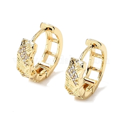 Boucles d'oreilles créoles en laiton micro pavé de zircons cubiques transparents pour femmes&nbsp;KK-CBA9109-02G