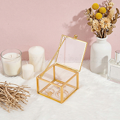 Vitrines à bijoux en verre transparent avec cadre en métal&nbsp;ODIS-WH0025-357A