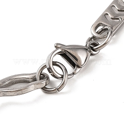 Bracciali a catena bizantina in acciaio inossidabile 201 resistenti all'ossidazione&nbsp;BJEW-B078-94P