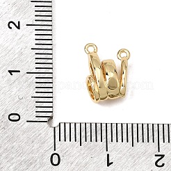 Breloques de connecteur en laiton micro pavé de zircone cubique transparente&nbsp;CU-CBA61B8-01G