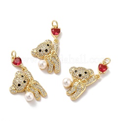 Porte micro ouvrent pendentifs zircone cubique en laiton de placage&nbsp;X-KK-A160-14G