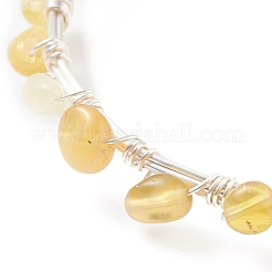 Braccialetto di perline intrecciato con opale giallo naturale&nbsp;BJEW-JB07998-05