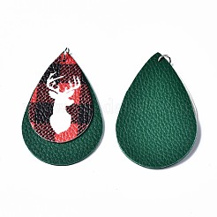 Weihnachten Thema Pu Leder große Anhänger&nbsp;X-FIND-R080-05