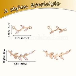 Charms con zirconi cubici a foglia 10 pz&nbsp;JX396A