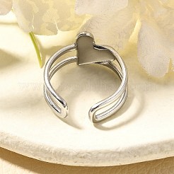 Offene Manschettenringe aus 304 Edelstahl für Damen&nbsp;RJEW-R010-03S