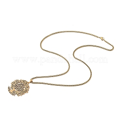 Colliers à chaîne en acier inoxydable 201 avec pendentif arbre de vie creux&nbsp;LS-NJEW-M086-04G