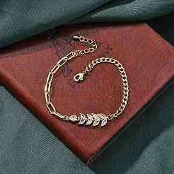 Messing Micro Pave klare Zirkonia Link Armbänder&nbsp;BJEW-U020-10G