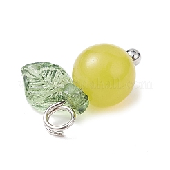 Natürliche Zitronen-Jade-Frucht-Charms&nbsp;PALLOY-JF02431-05