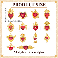 28 pz 14 stili fai da te kit di accessori per la creazione di gioielli a forma di cuore&nbsp;FIND-ME0001-88