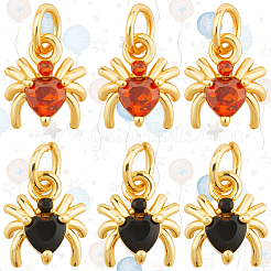 8 breloque araignée en laiton micro pavé de zircone cubique&nbsp;ZIRC-SC0001-33