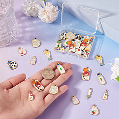 36 pièces 9 styles pendentifs en émail en alliage de placage de rack&nbsp;ENAM-TA0003-67