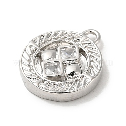 Breloques en laiton avec zircone cubique de micro pave&nbsp;KK-D071-01P