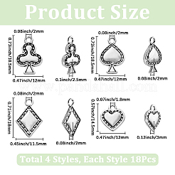 72 pz 4 stili pendenti in lega di stile tibetano&nbsp;FIND-SC0019-40AS