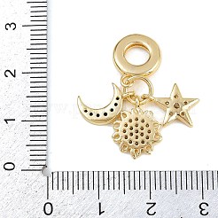 Europäische Anhänger mit Mikropflaster aus Messing mit klaren und schwarzen Zirkonia&nbsp;KK-N271-27G