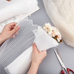 Carta a rete avvolgente per bouquet di fiori in poliestere&nbsp;DIY-WH0542-37B