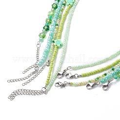 Set di collane di perline di fiori e semi di vetro in argilla polimerica 5 pz 5 per donna&nbsp;NJEW-JN04011
