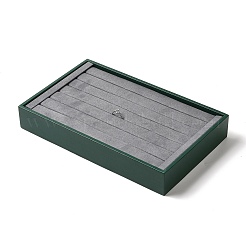 Gli anelli rettangolari in pelle sintetica a 6 slot espongono i vassoi con interno in velluto grigio&nbsp;VBOX-C003-03