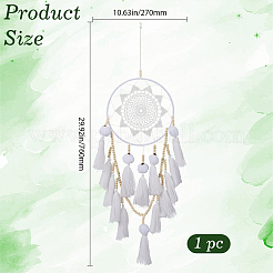 Rete/tela intrecciata con nappe che appendono ornamenti&nbsp;AJEW-WH20075-001B