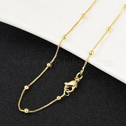 Collar de cadena satélite de latón para mujer.&nbsp;X-NJEW-P265-05G