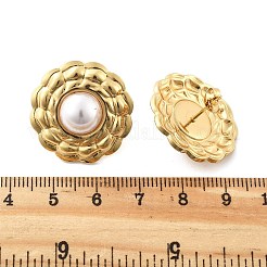 Pendientes de botón redondos planos de acero inoxidable 201&nbsp;EJEW-P304-06G