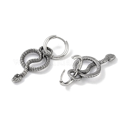 Creolen in Schlangenform aus chirurgischem Edelstahl 316 für Damen&nbsp;EJEW-P274-14B-AS