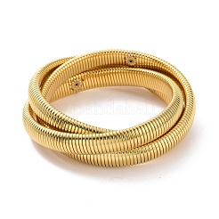 Armband aus ineinandergreifenden flachen Schlangenketten aus Edelstahl 304&nbsp;BJEW-G642-01G