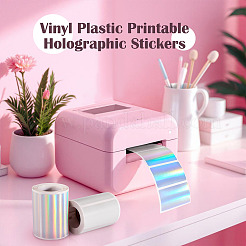 3 rouleau de 3 styles d'autocollants holographiques imprimables en plastique vinyle&nbsp;OFST-TA0001-10F